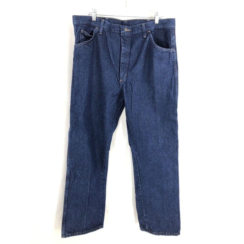 Rustler Regular Straight Leg Denim Blue Jeans Dark Wash 87631PW 40x30